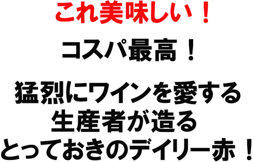 これ美味しい！コスパ最高！猛烈にワインを愛する生産者が造る、とっておきのデイリー赤！